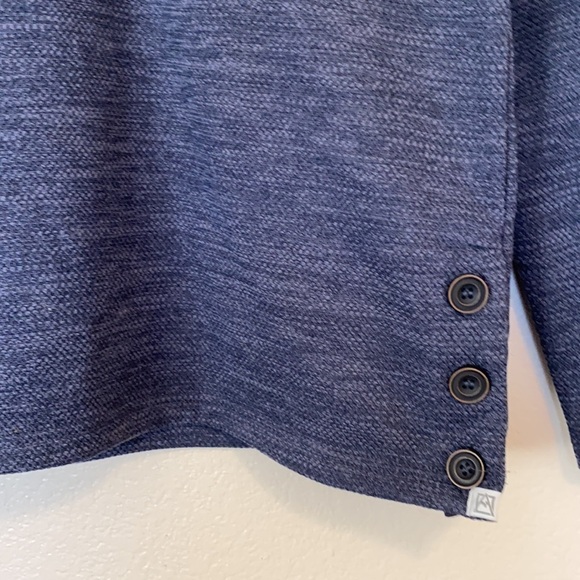 Avalanche Heathered Navy Cozy Quarter Button Sweater sz Small - Picture 5 of 11